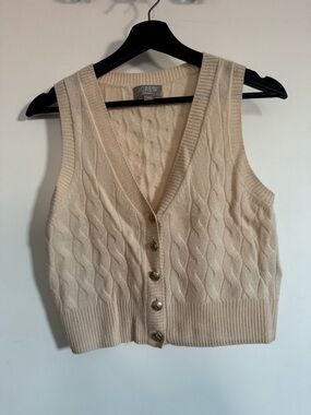 J. Crew Cashmere V-Neck Button Front Sweater